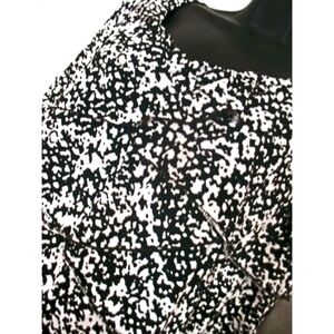 NOTATIONS BLACK WHITE  POLKA DOT Ruffles, Tunic BLOUSE SIZE 3X